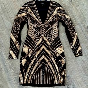 Long sleeve sequin dress